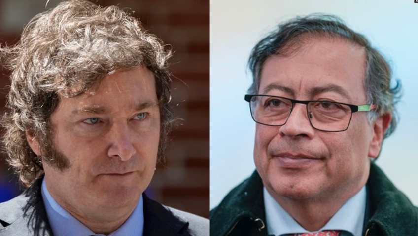 Javier Miley y Gustavo Petro